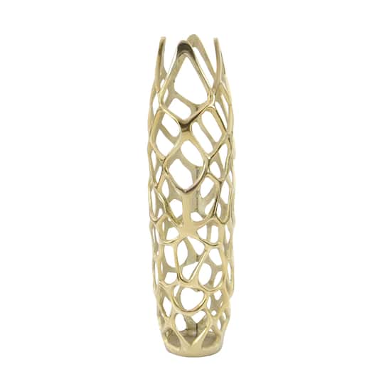 27" Gold Aluminum Contemporary Vase